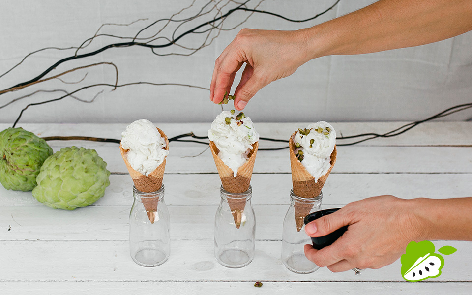 Custard apple fruit lime ice cream 002